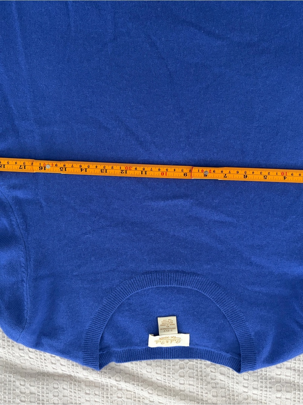 Peck & Peck Short-Sleeve Cashmere Sweater Cornflower Blue XL Old Money Aesthetic - Picture 6 of 7
